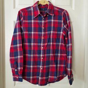 Ralph Lauren Polo "Classic Fit" Red & Blue Plaid Flannel Size Medium